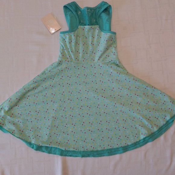 4 Ever Free Green with Polka Dots Reversible Dress - Picture 1 of 10